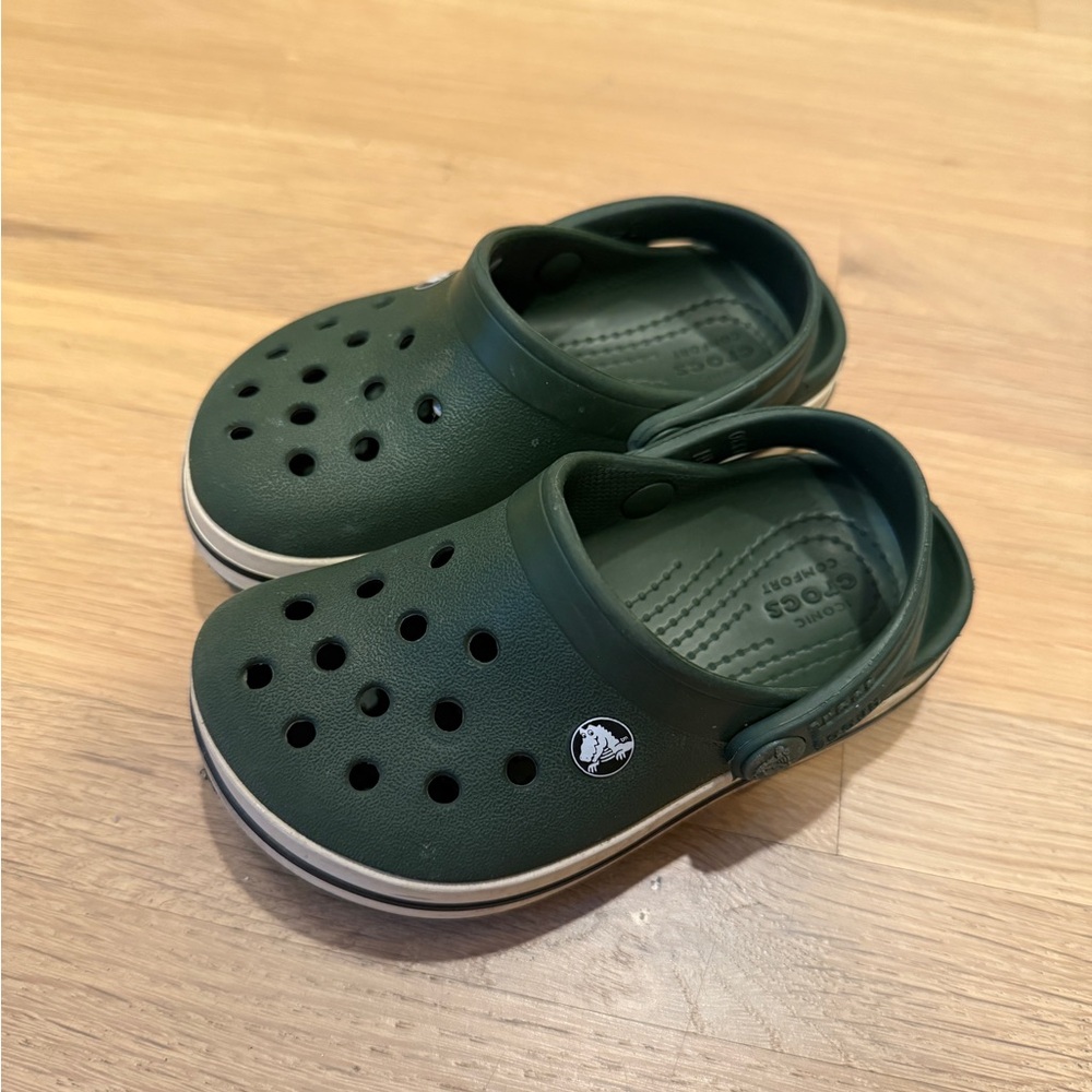 CROCS Kids Dark Green Clogs